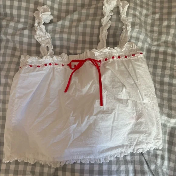 Damson Madder Delicate Cotton Tank Top with Bow - Picture 2 of 5